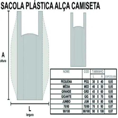 Sacolas Plasticas Reciclada  Reforçada 45 X 60  3 Kg