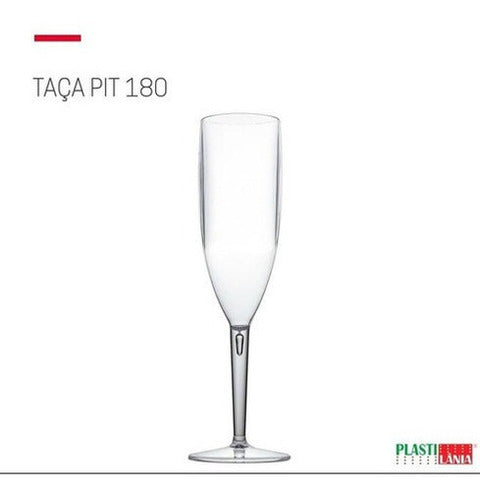 Taça De Champagne 180ml -  Acrílico-  Kit Com 20 Uni